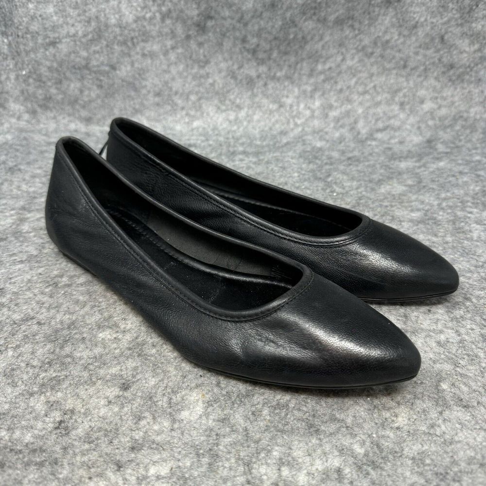 Frye Regina Ballet Flats Slippers Womens Size 8.5 Black Leather Pointed Shoes
